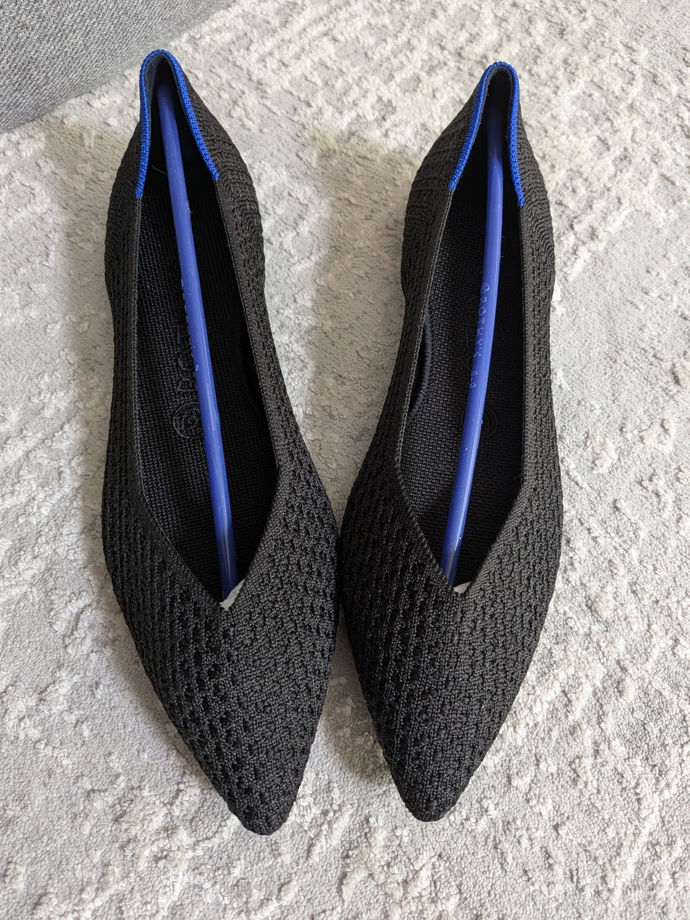 Rothy's The Point II Black Honeycomb Women's Size 8.5 Flats New In Box